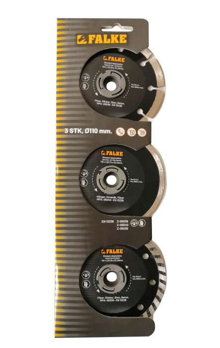 Falke diamantskjæresett Ø110mm - 3 stk